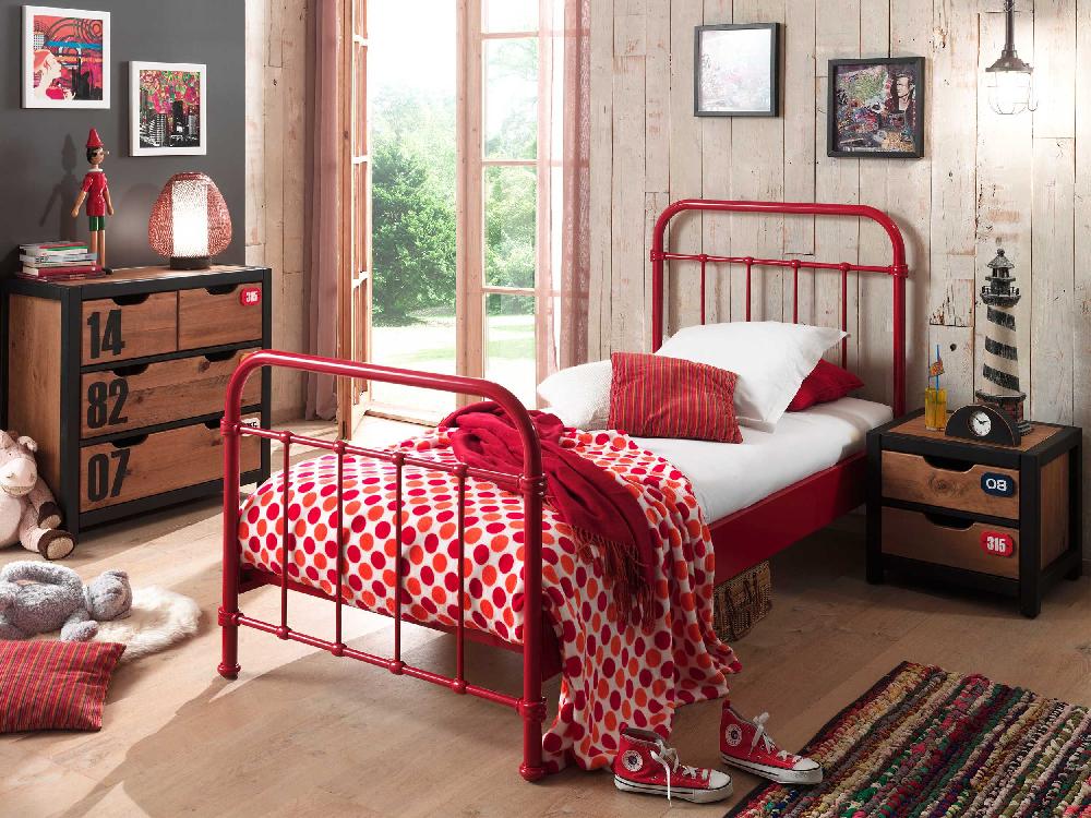 Emob Kinderbed New York 90x200cm Metaal - Rood