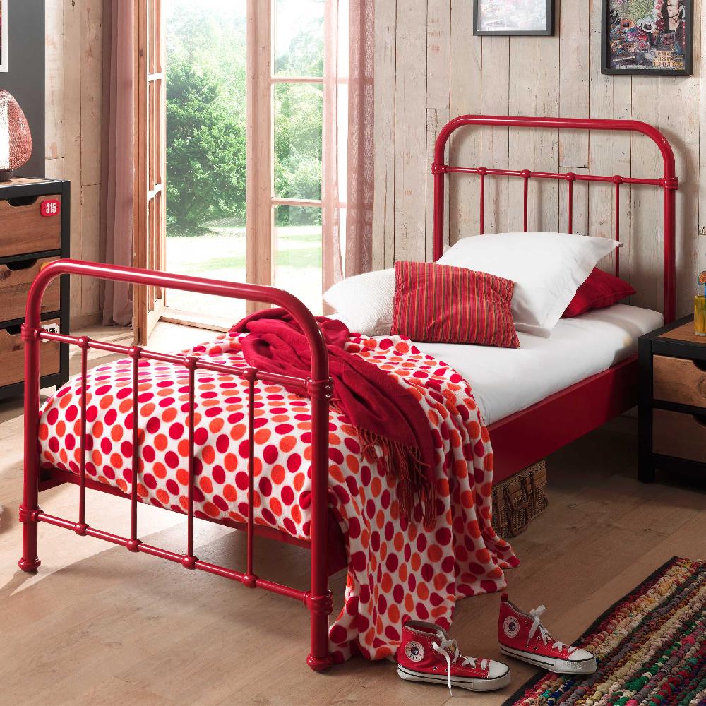 emob Kinderbed New York 90x200cm metaal - rood