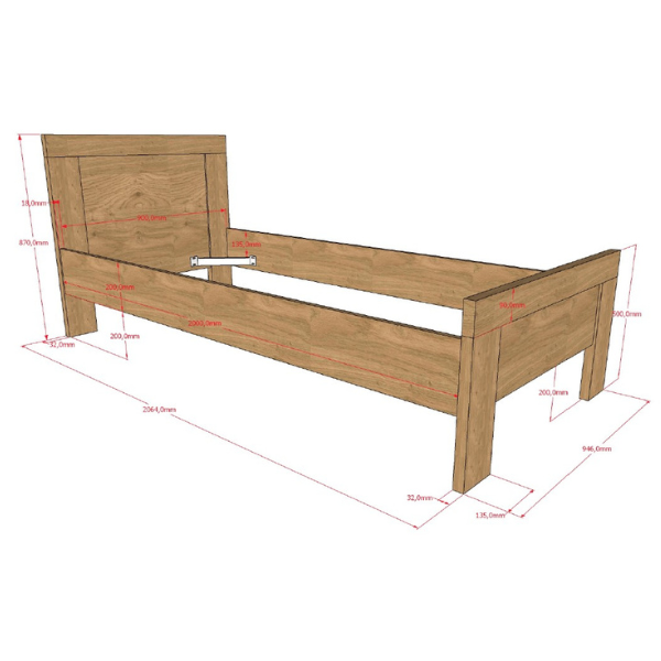 Emob Kinderbed Sammie - 90x200cm - Eikdecor