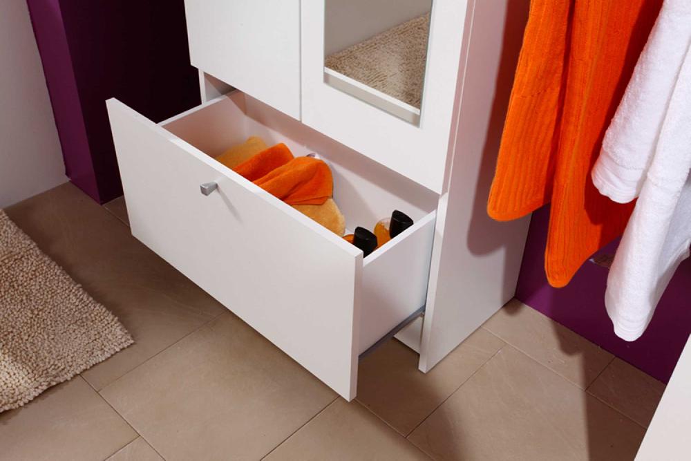 Emob Kolomkast Fares 59cm Met 2 Deuren & 1 Lade - Wit