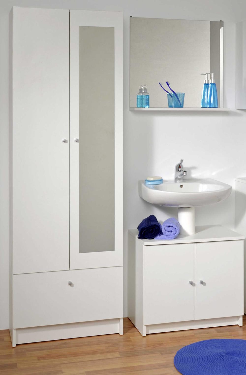 Emob Kolomkast Fares 59cm Met 2 Deuren & 1 Lade - Wit