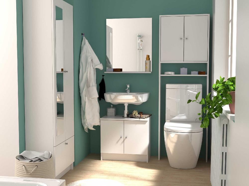 Emob Kolomkast Fares 59cm Met 2 Deuren & 1 Lade - Wit