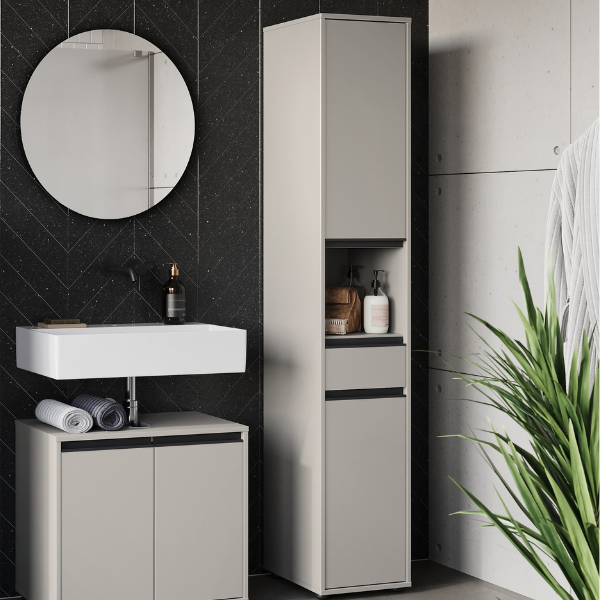 emob Kolomkast Lamon - 2 deuren & 1 lade - grijs