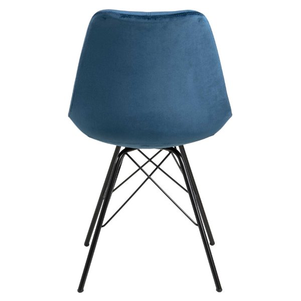 Emob Kuipstoel Irma In Fluweel - Marine/zwart