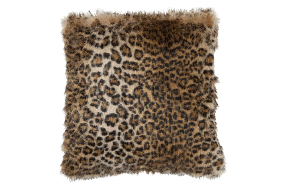 emob Kussen nepbont leopard zwart/bruin