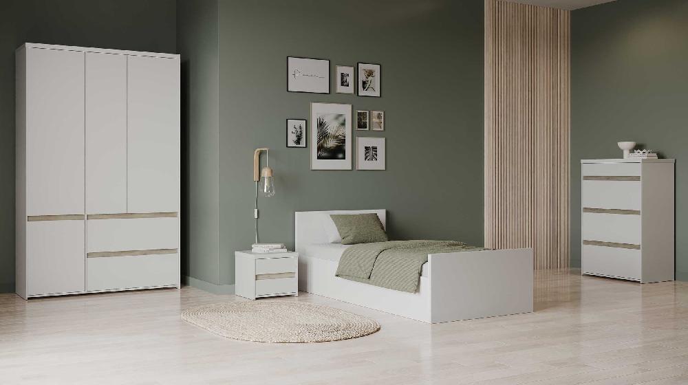 Emob Ladekast Clyde - Met 4 Lades - Wit/eikdecor