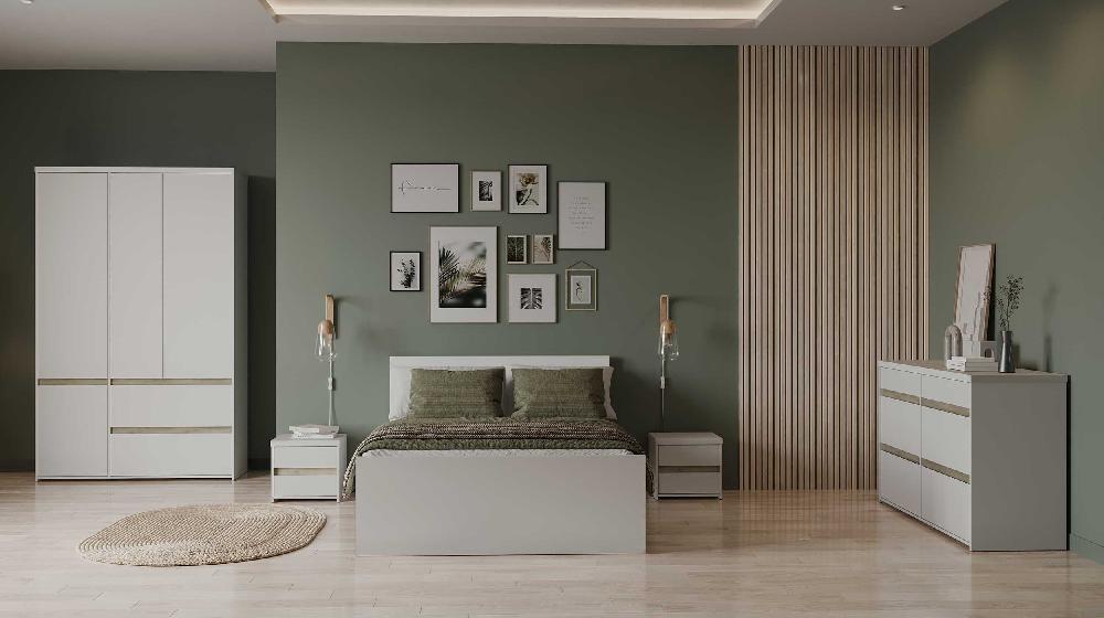 Emob Ladekast Clyde - Met 6 Lades - Wit/eikdecor