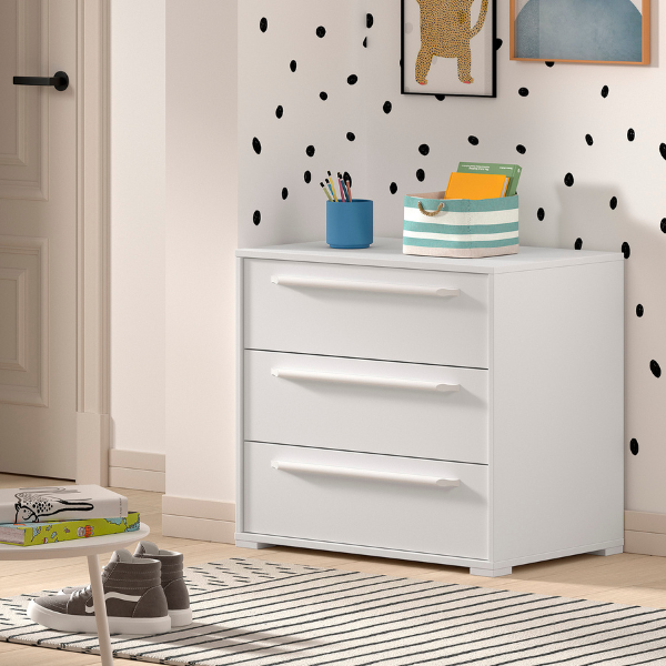 Emob Ladekast Sam 68x43x61cm - 3 Lades - Wit