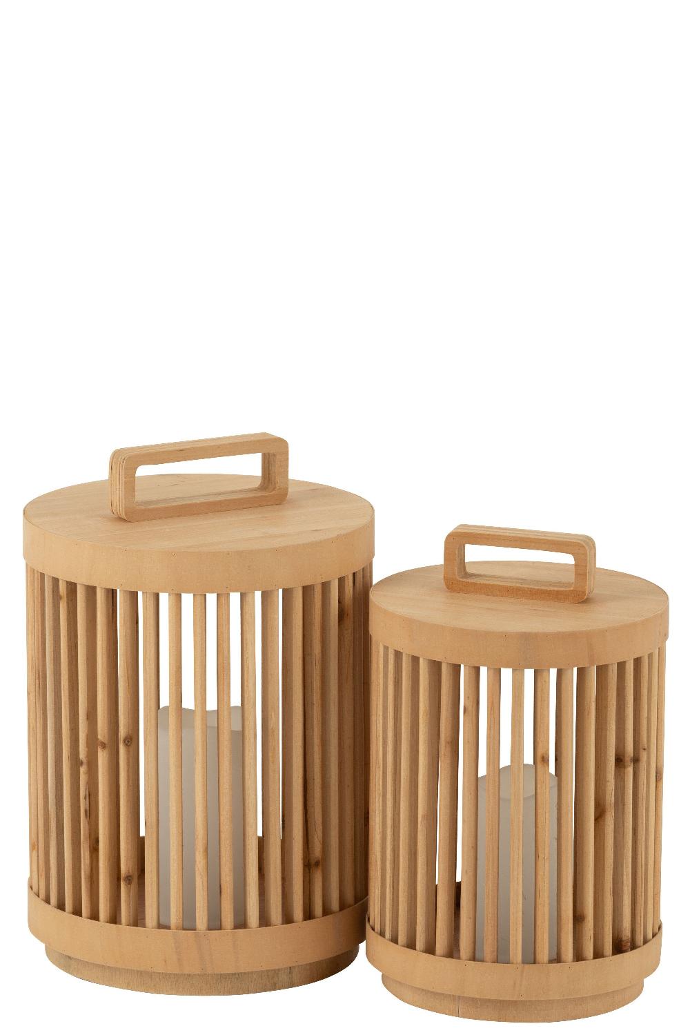 Emob Lamp Cylinder Sparhout/led Naturel Large