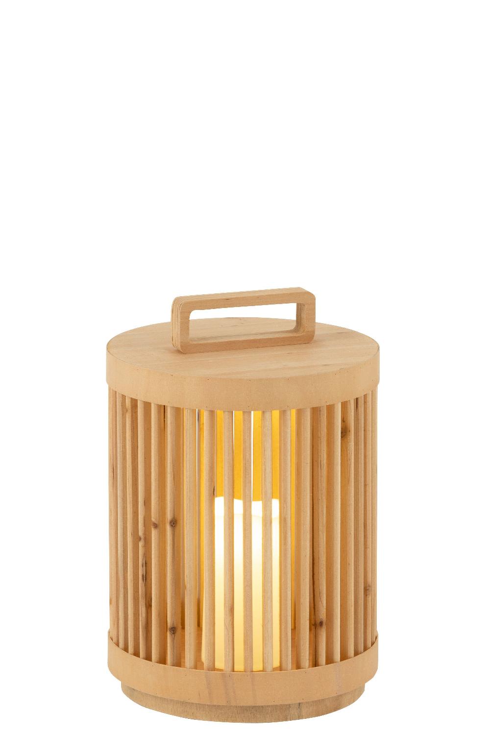 emob Lamp cylinder sparhout/led naturel large