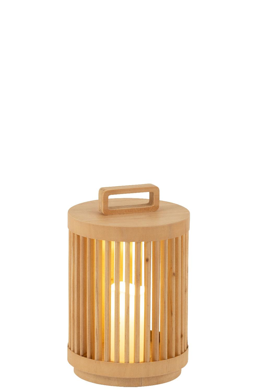 emob Lamp cylinder sparhout/led naturel small