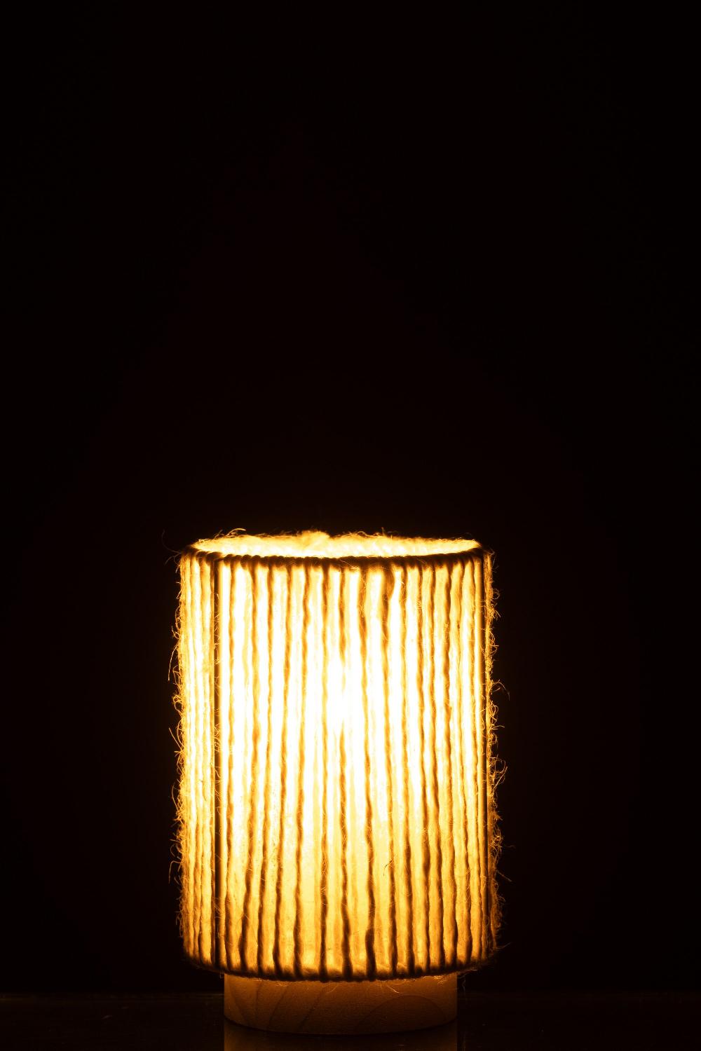 Emob Lamp Led Cilinder Metaal/katoen Naturel Small