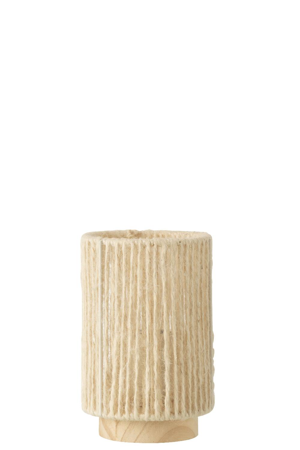 emob Lamp led cilinder metaal/katoen naturel small