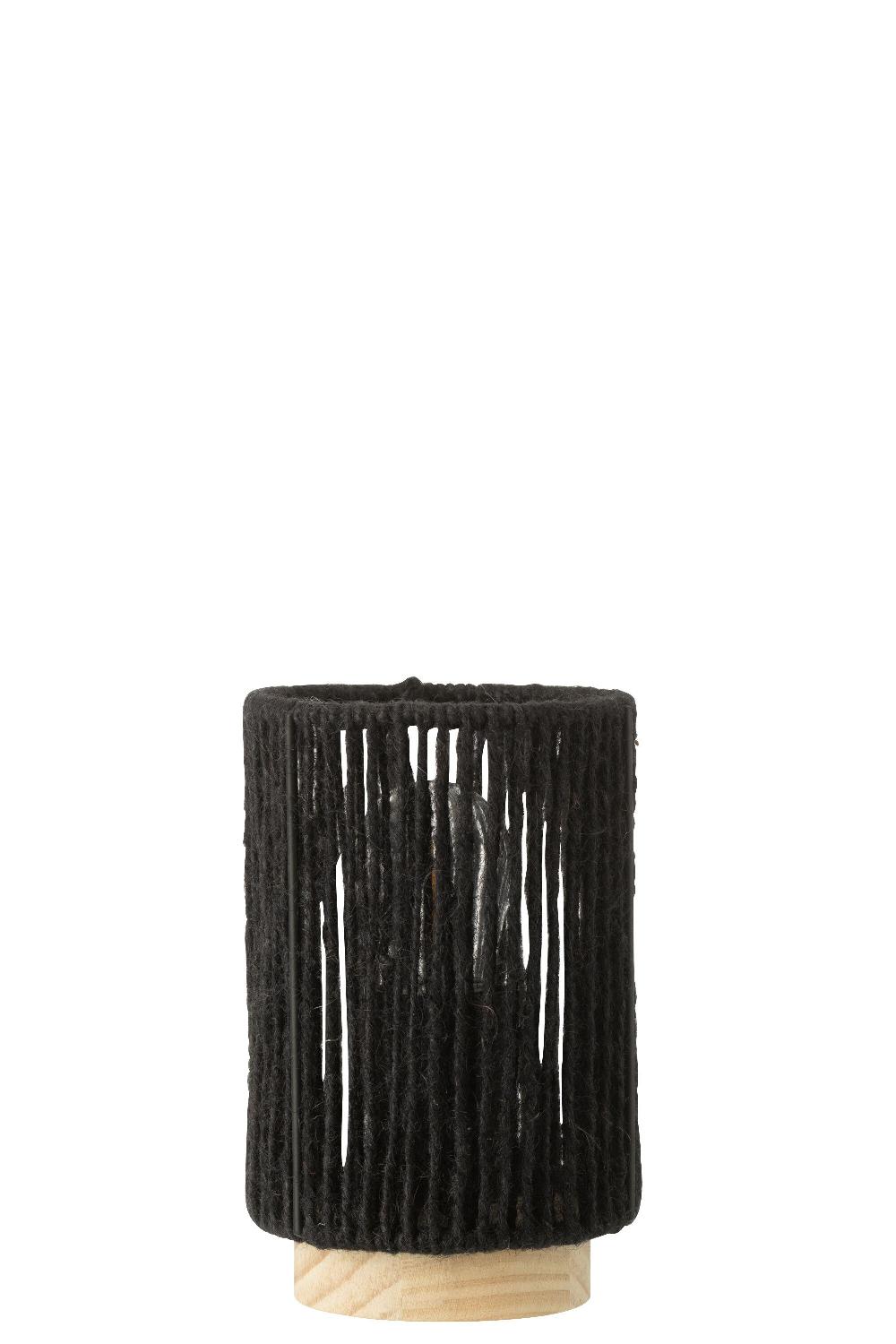 emob Lamp led cilinder metaal/katoen zwart small