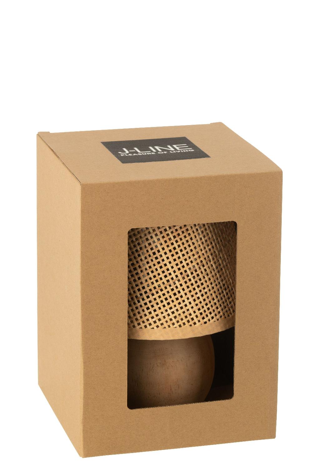 Emob Lamp Led Hout Getwist/metaal Naturel