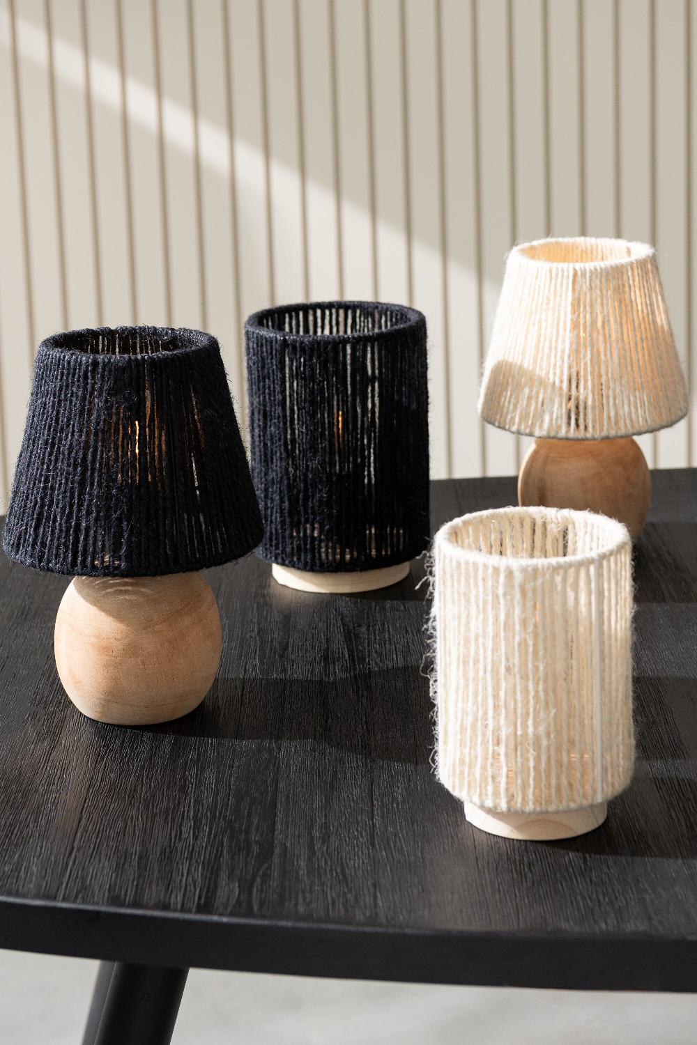 Emob Lamp Led Hout/metaal Zwart