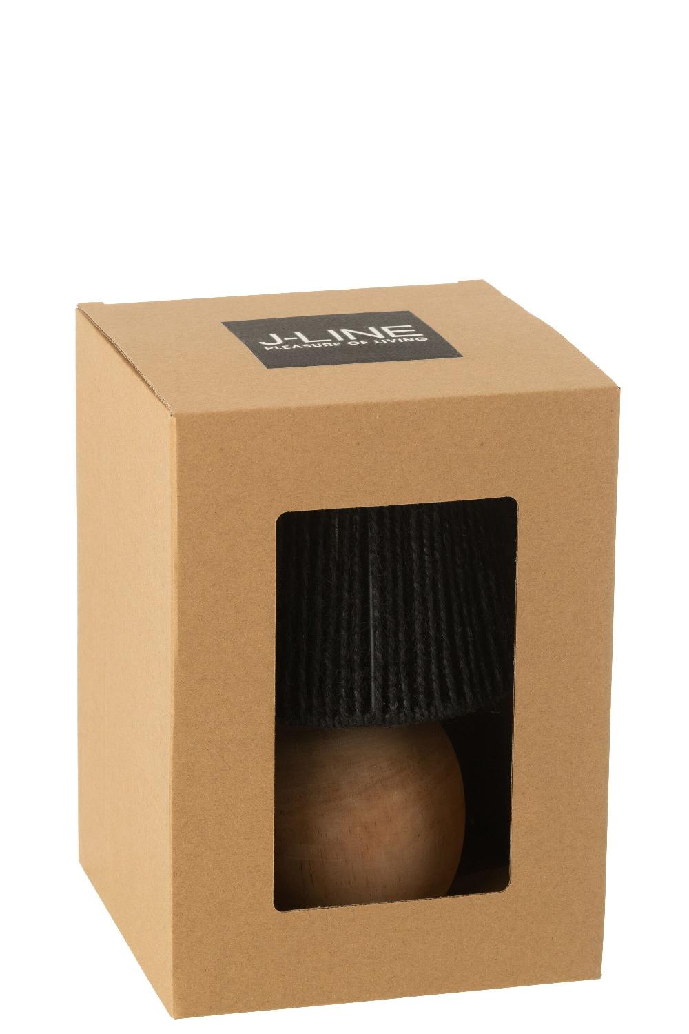 Emob Lamp Led Hout/metaal Zwart