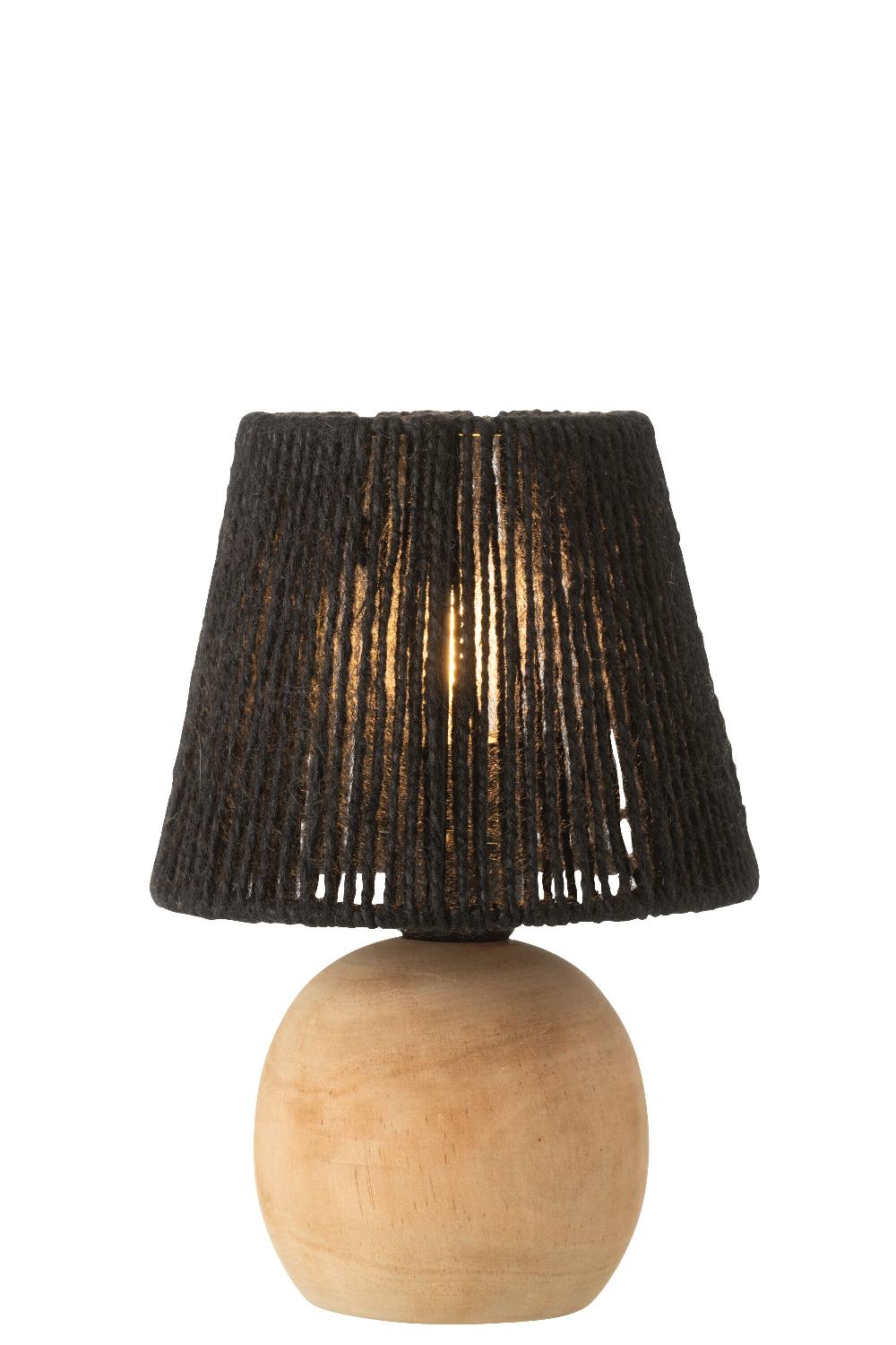 Emob Lamp Led Hout/metaal Zwart