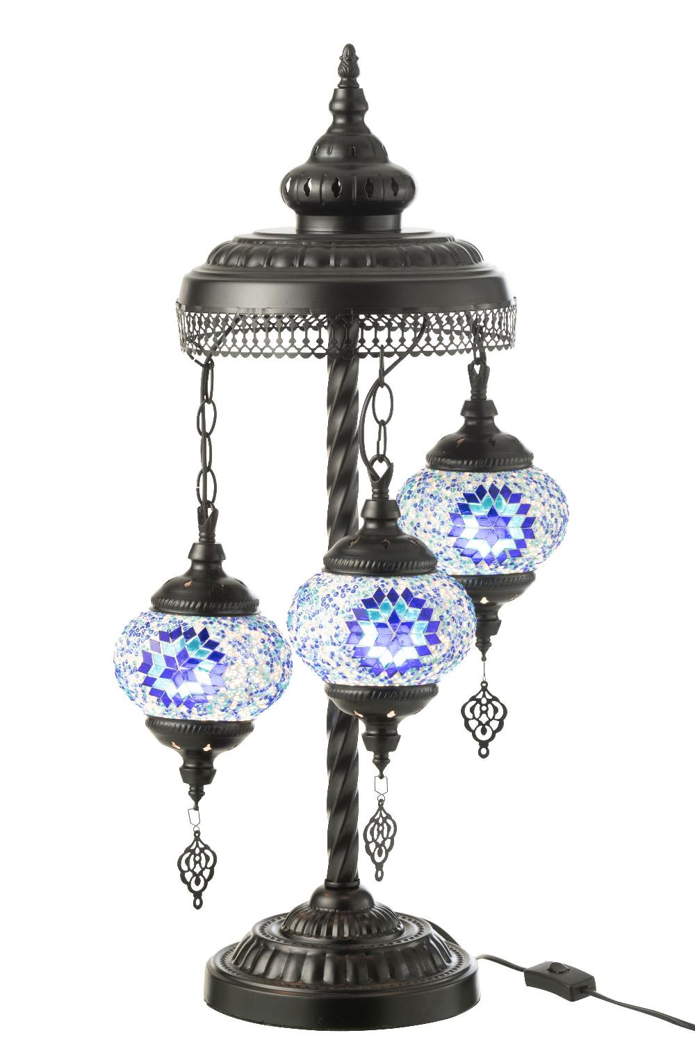 Emob Lamp Mozaiek 3 Gloeilampen Glas/metaal Blauw