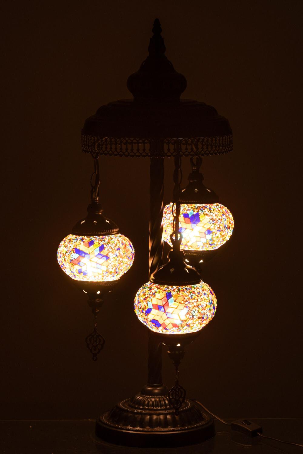 Emob Lamp Mozaiek 3 Gloeilampen Glas/metaal Oranje