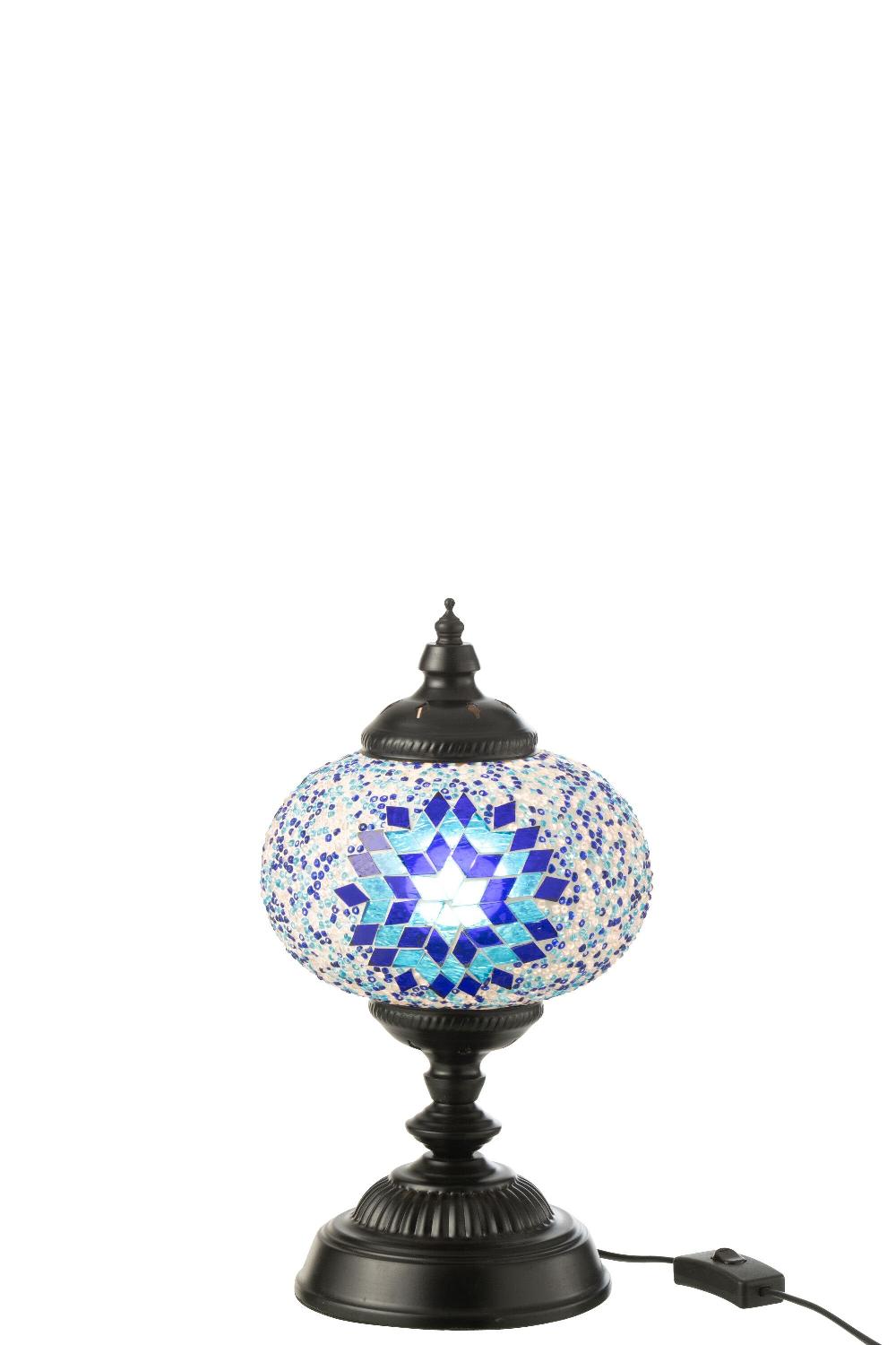 Emob Lamp Mozaiek Glas/metaal Blauw