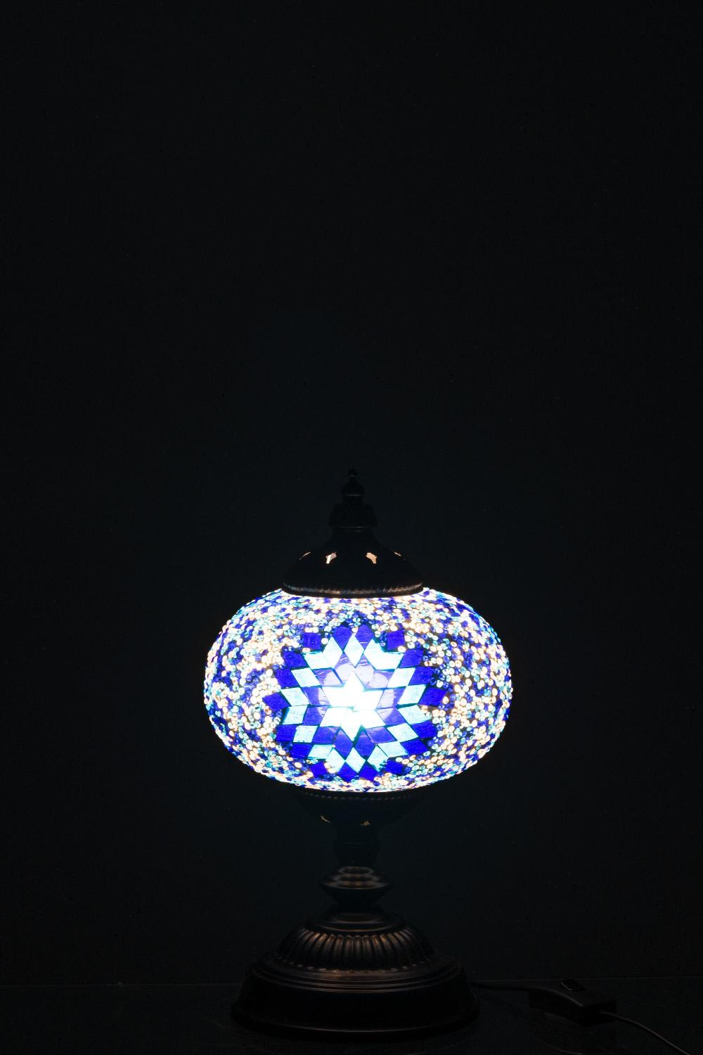 Emob Lamp Mozaiek Glas/metaal Blauw