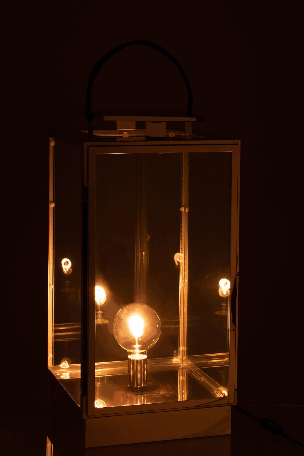 Emob Lantaarn Lamp Metaal/glas Zilver