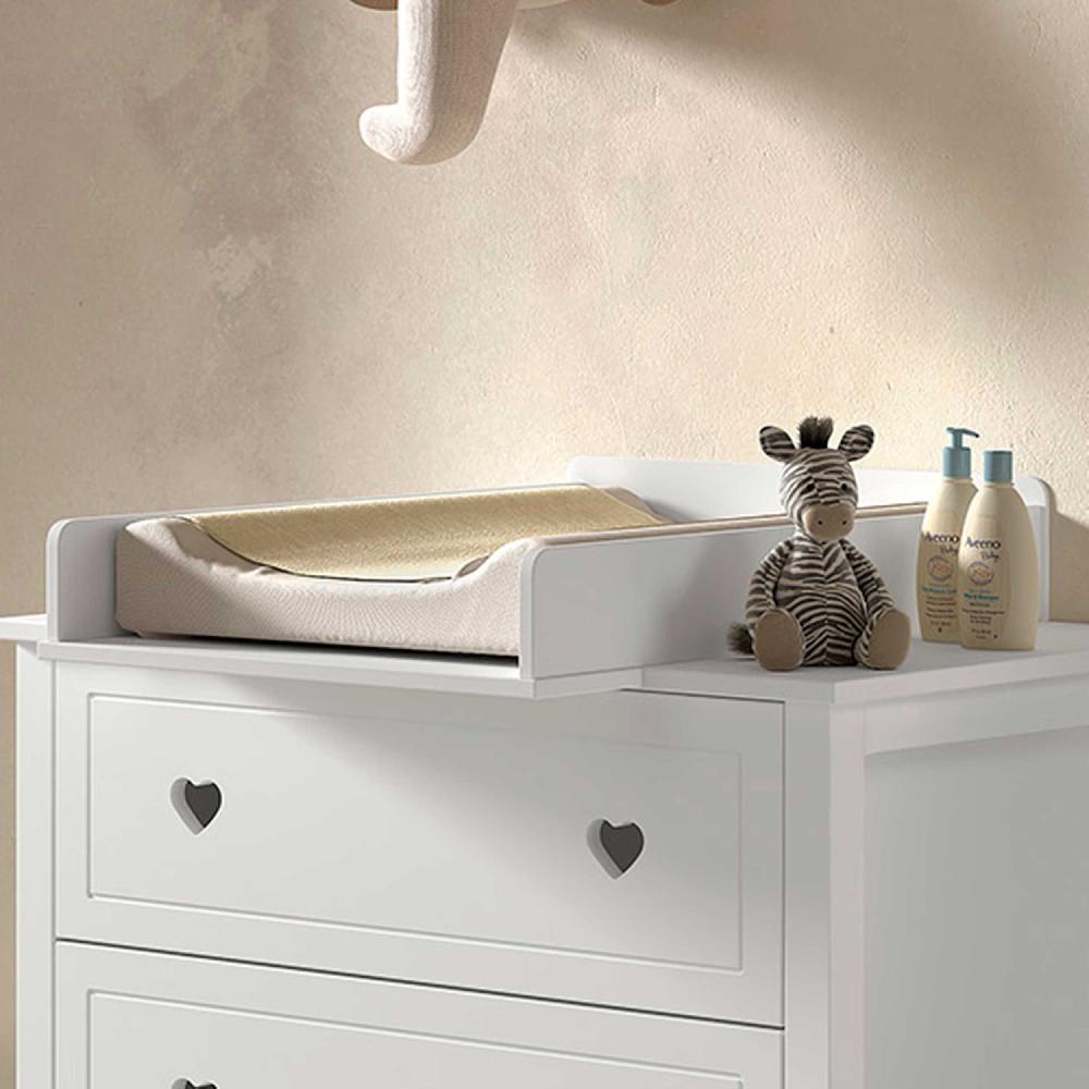 emob Luierplank Amori - dennenhout - wit