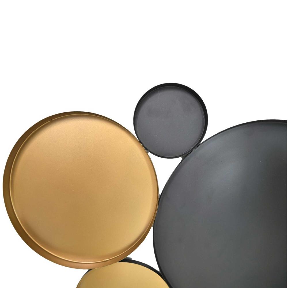 Emob Luxe Muurdecoratie - 62x42cm - Metaal - Zwart/goud