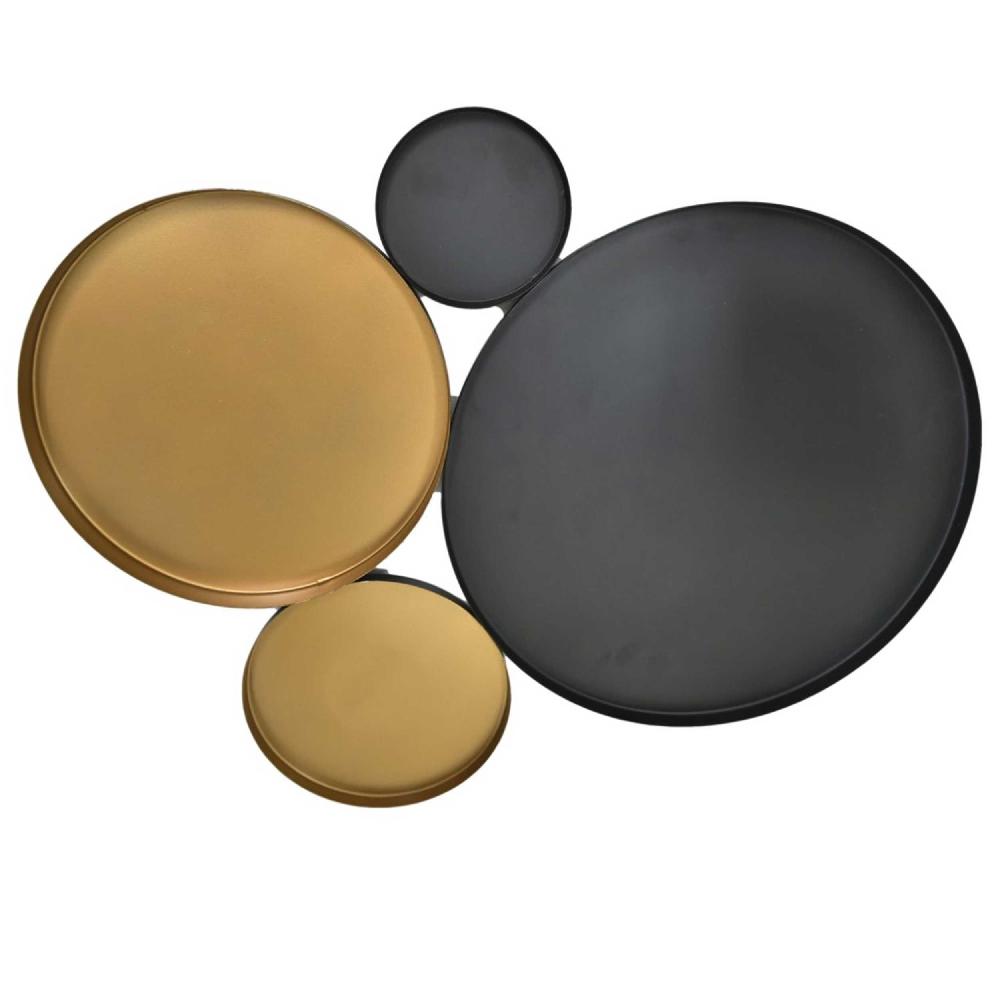 Emob Luxe Muurdecoratie - 62x42cm - Metaal - Zwart/goud