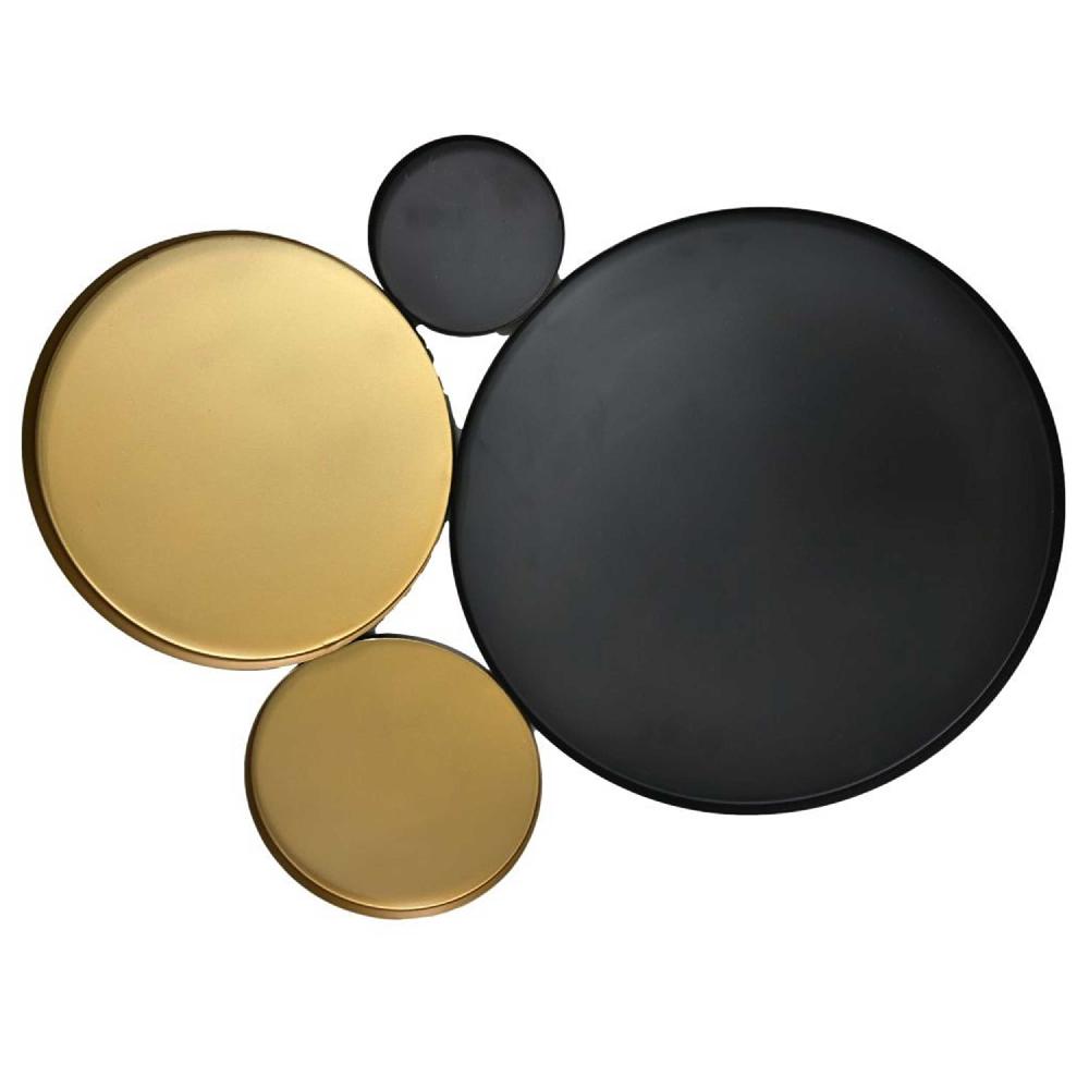 Emob Luxe Muurdecoratie - 62x42cm - Metaal - Zwart/goud