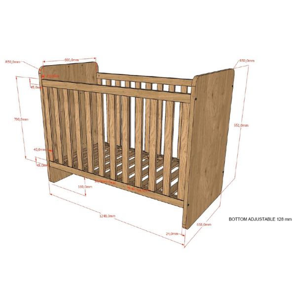 Emob Meegroeibed Sammie - 60x120cm - 90x200cm - Eikdecor
