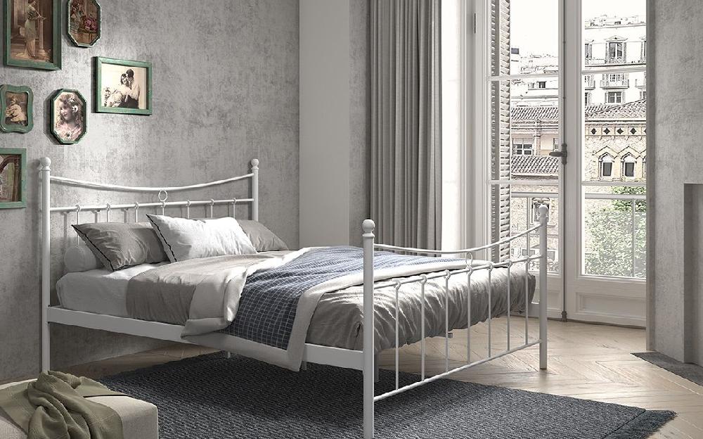 Emob Metalen Bed Liza 160x200 Met Lattenbodem - Wit