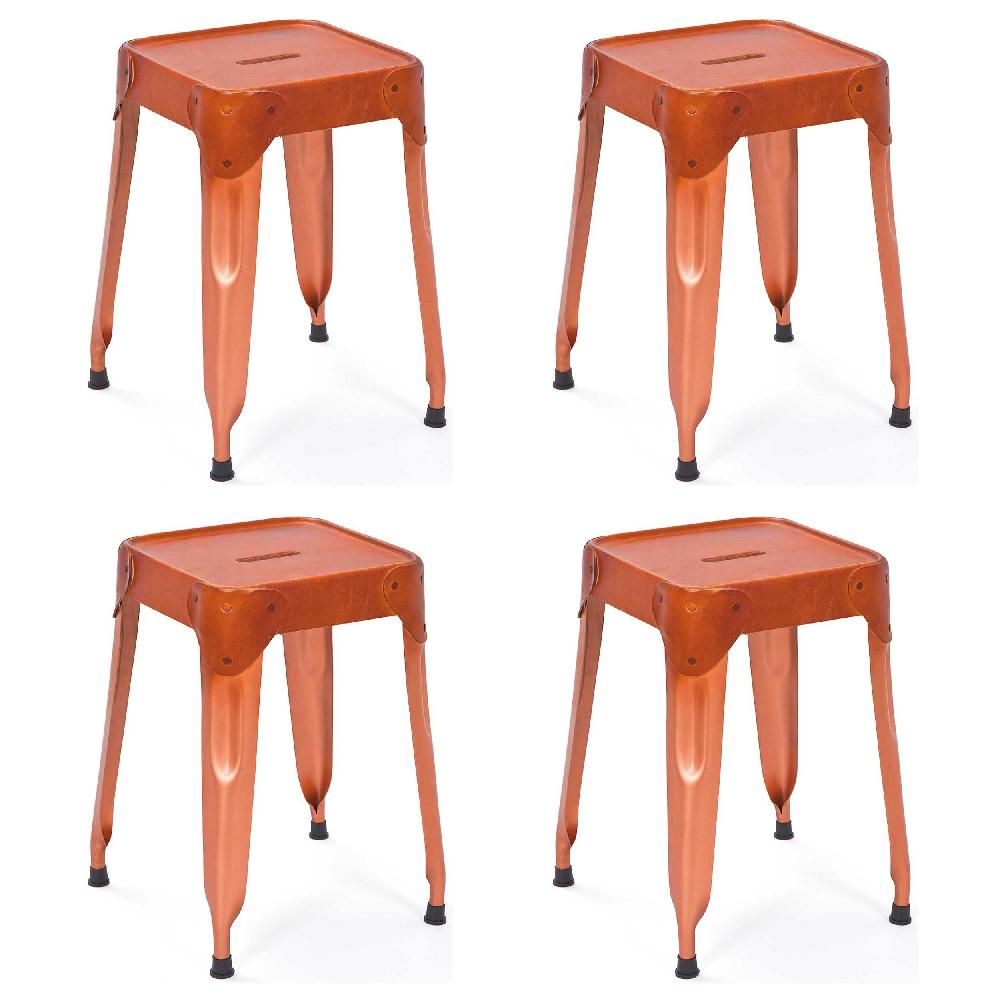 emob Metalen krukje Reema vierkant - koper