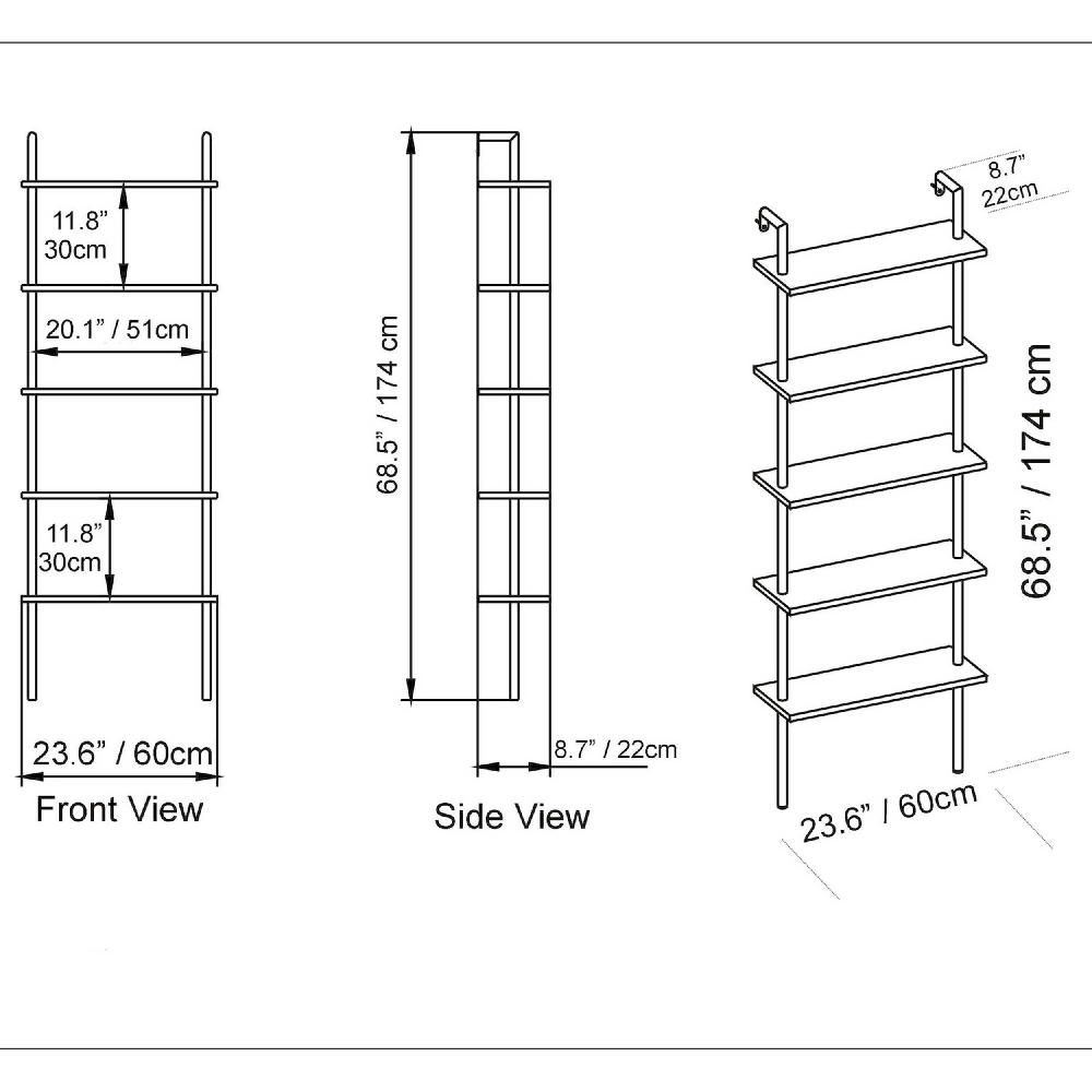 Emob Moderne Witte Boekenplank Met Metalen Poten