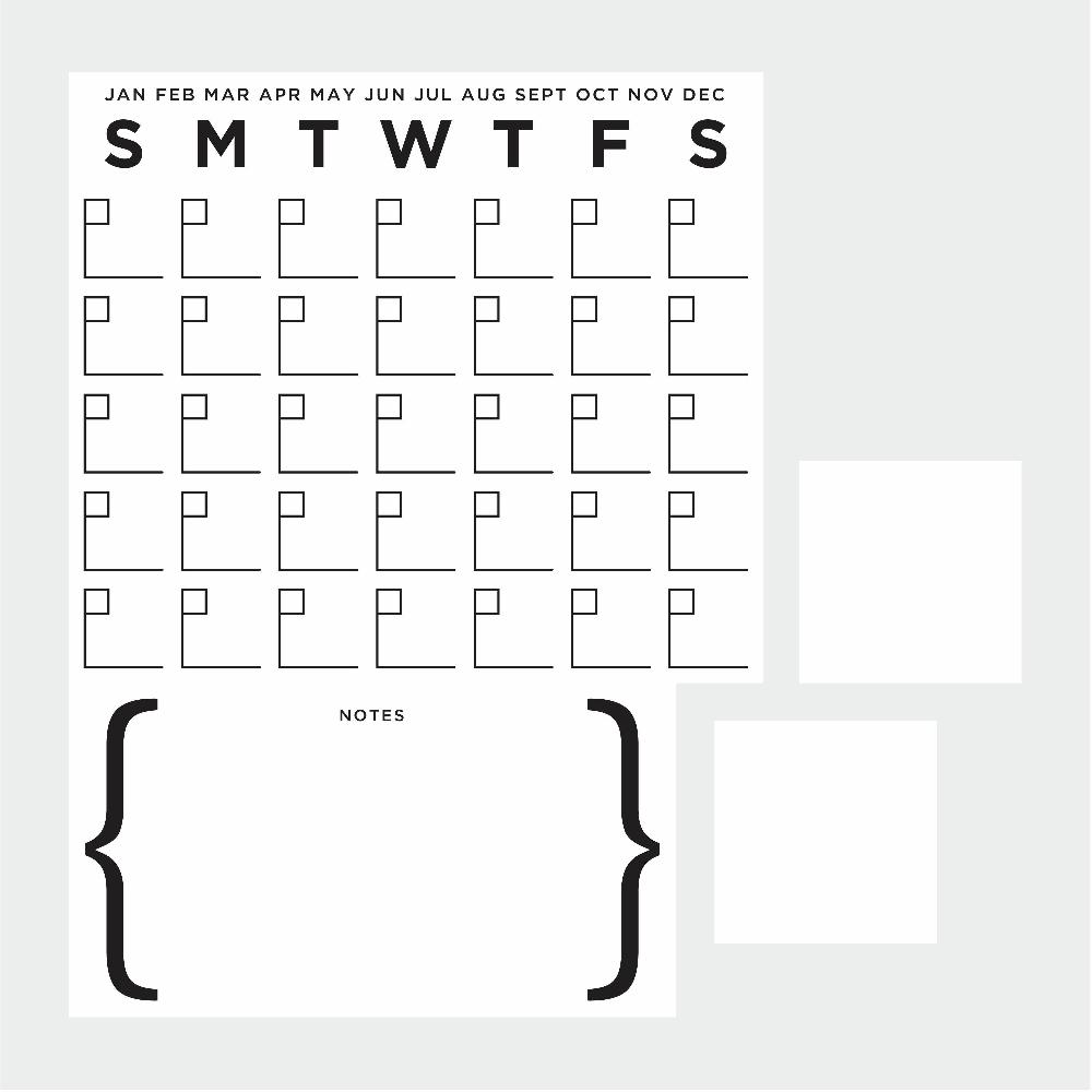Emob Muursticker Dry Erase Calendar