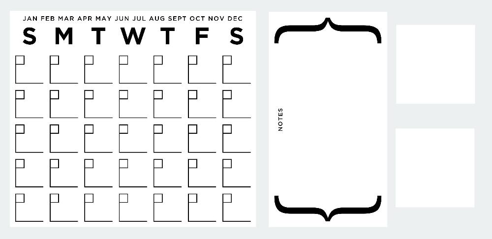 Emob Muursticker Dry Erase Calendar
