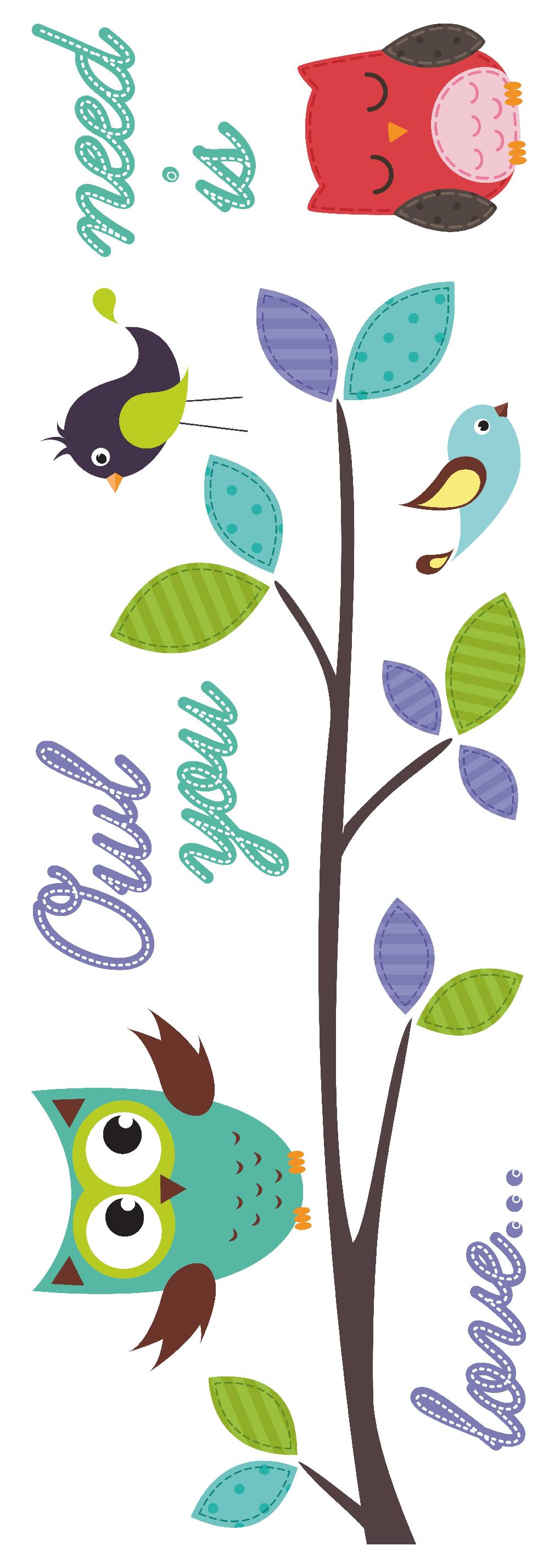 Emob Muursticker Owl You Need Is Love - Large