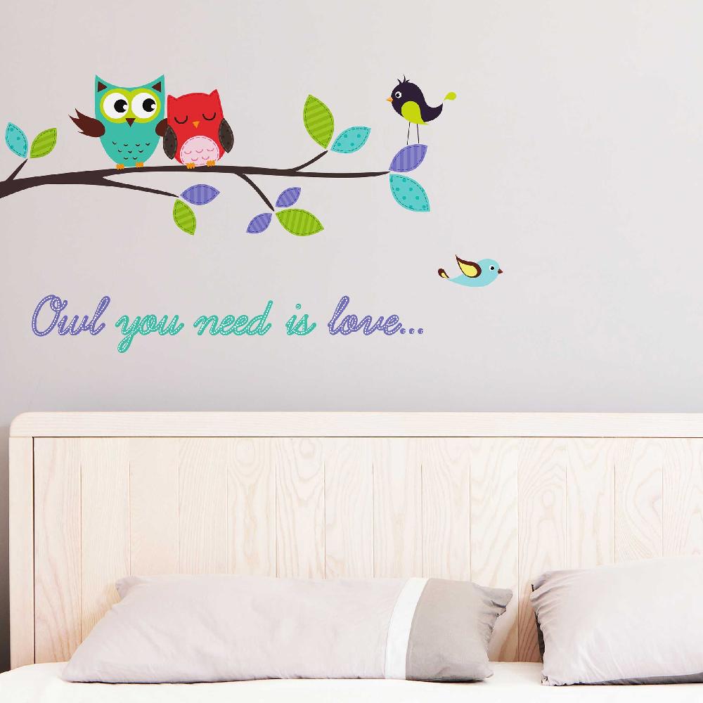 emob Muursticker Owl you need is love - Large