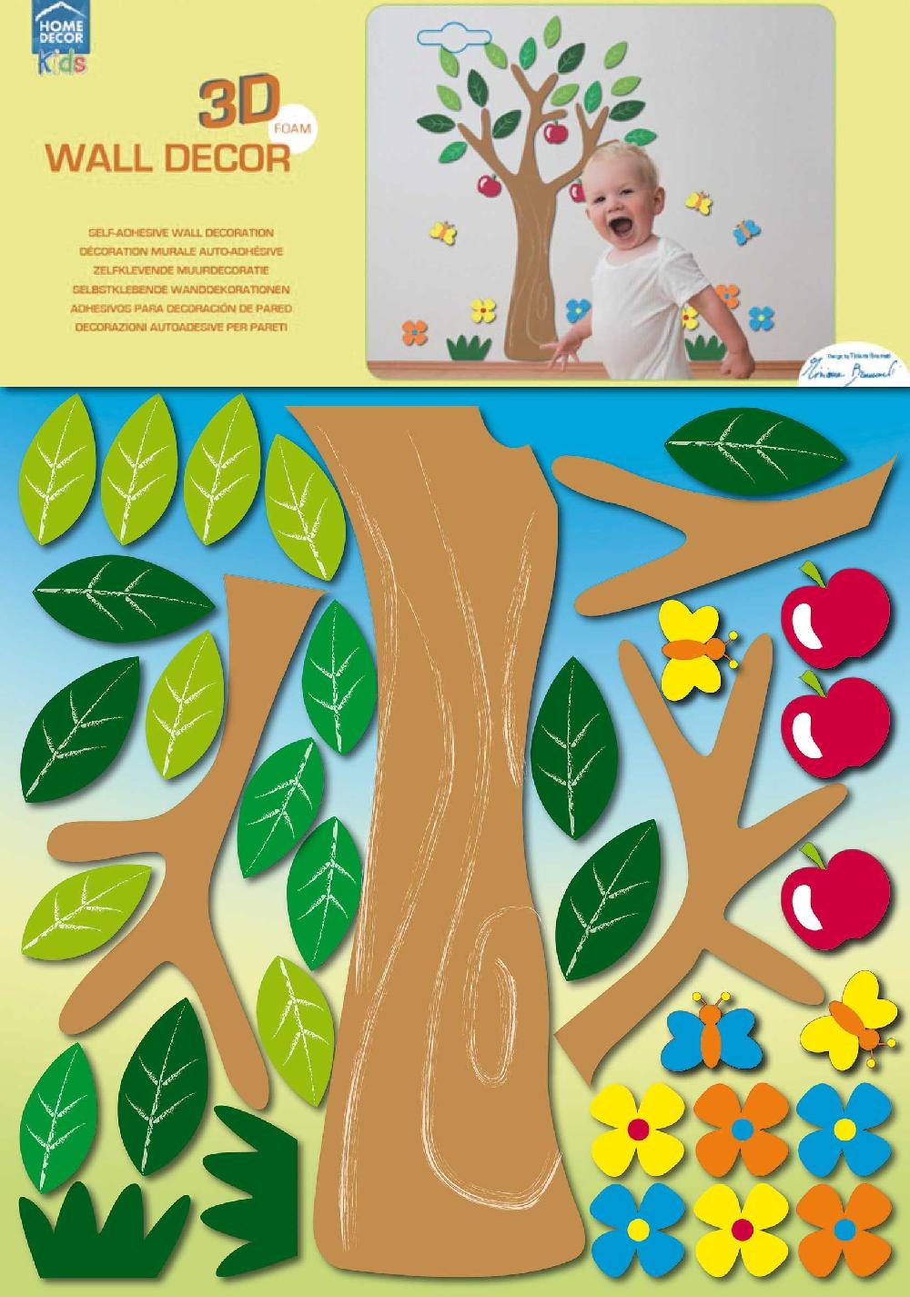 Emob Muurstickers 3D Appelboom - Schuimstickers