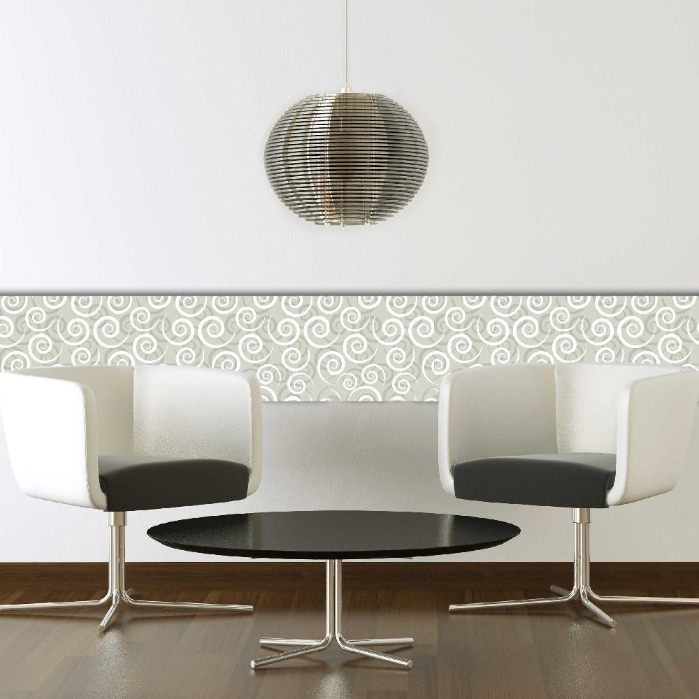 emob Muurstickers 3D Grey Swirl - schuimstickers