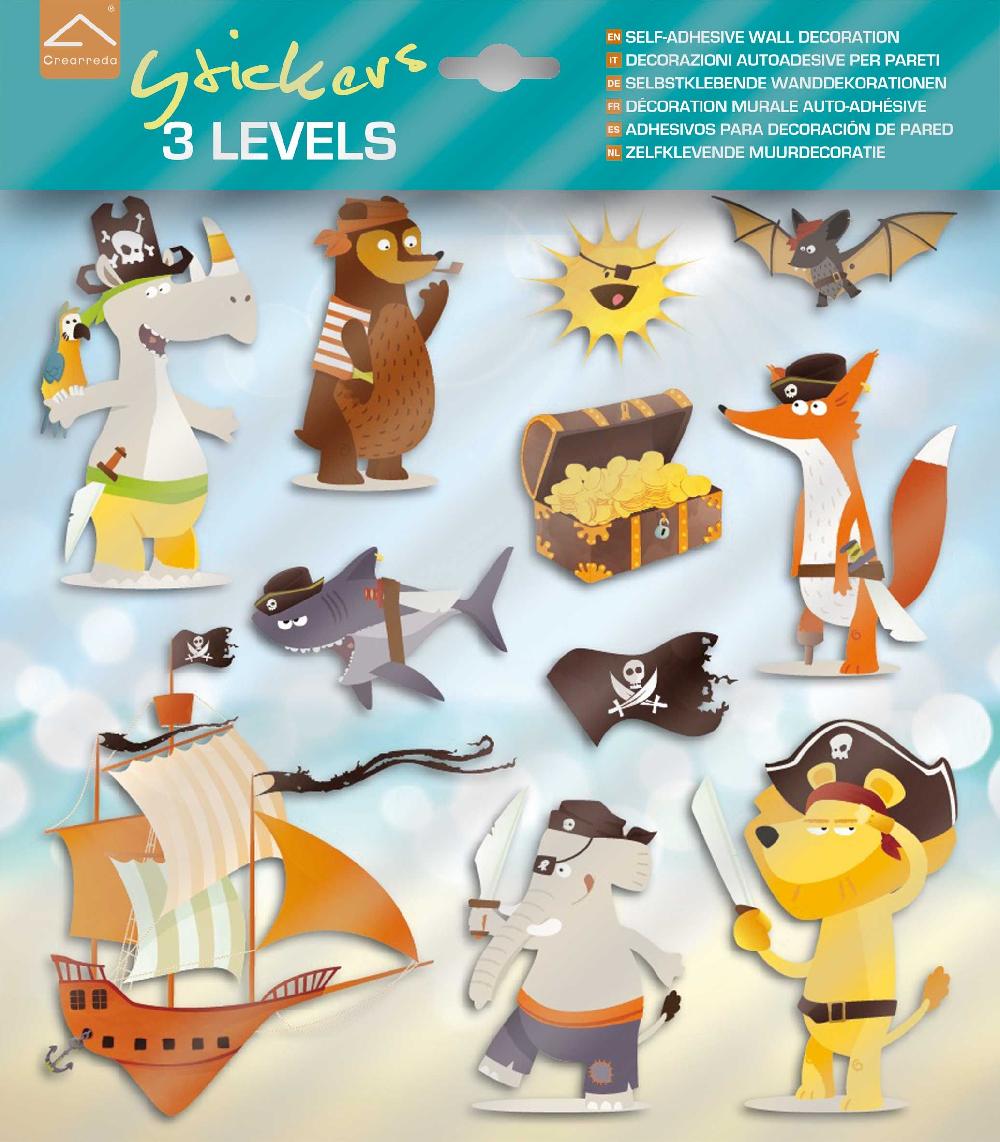 Emob Muurstickers 3D Piraten
