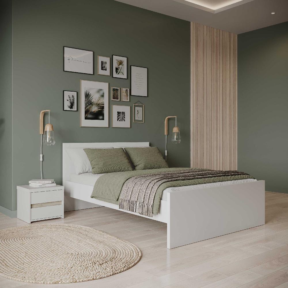 Emob Nachtkastje Clyde - 2 Lades - Wit/eikdecor