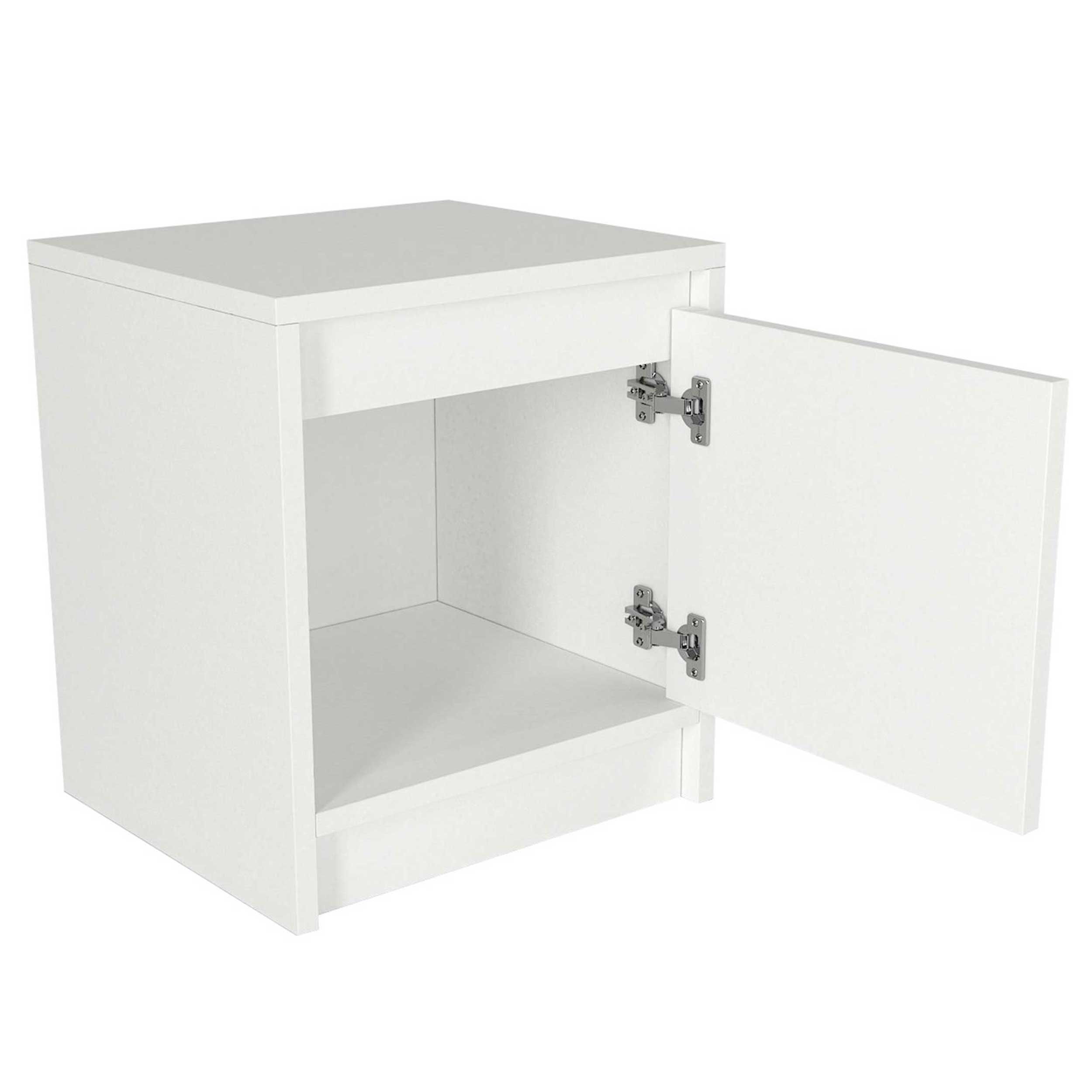 Emob Nachtkastje Conve - 40x35x45cm - Met één Deur - Wit