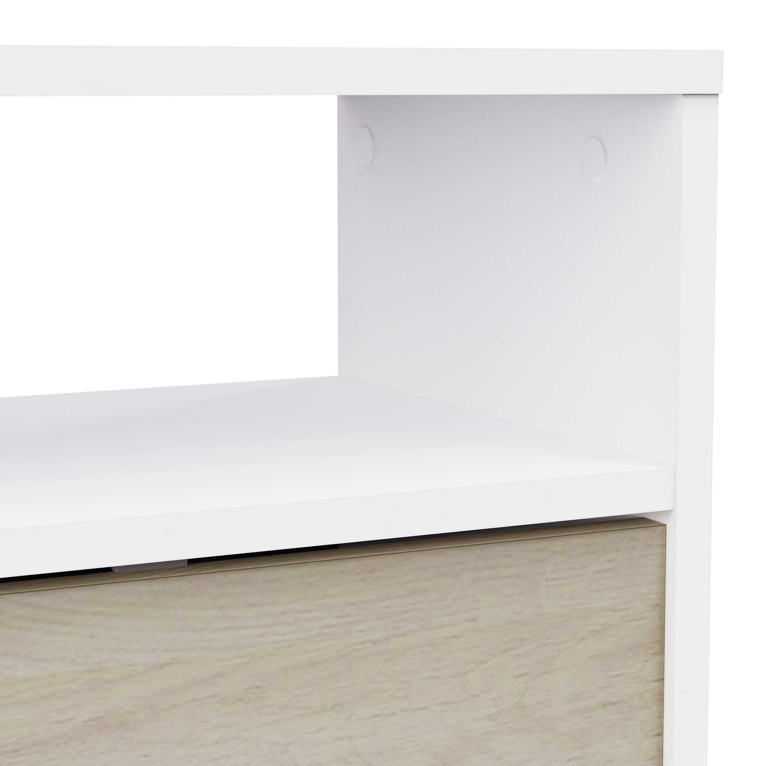 Emob Nachtkastje Noni - 41x28x51cm - Kronberg Eik/wit