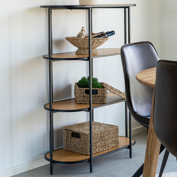 emob Natuurlijk ovaal rek - 4 planken eiken look