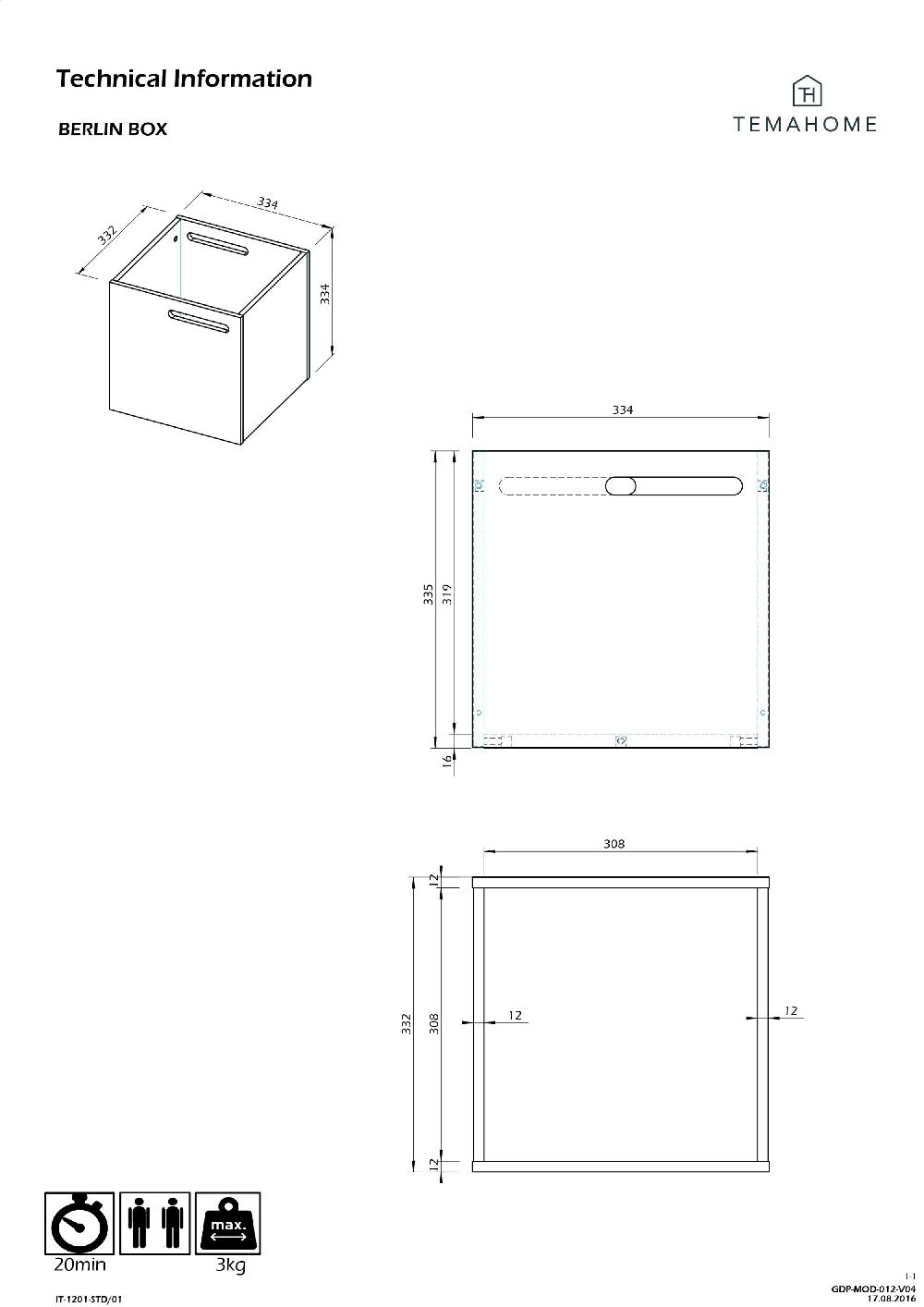Emob Opbergbox Berkeley - Zwart