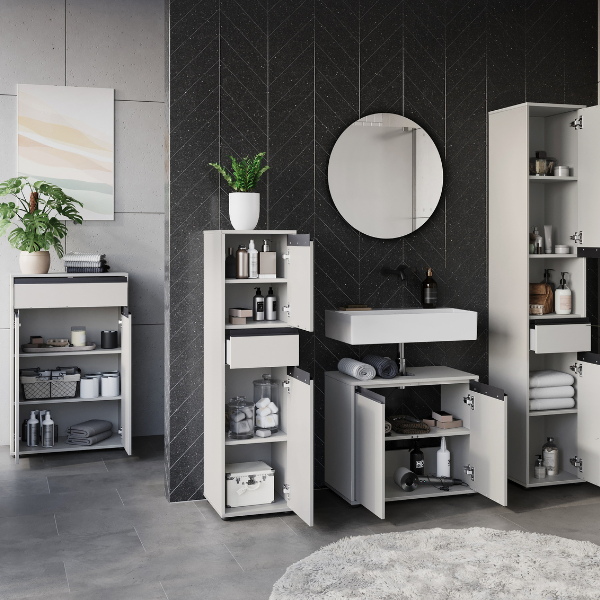 Emob Opbergkast Lamon - 2 Deuren & 1 Lade - Grijs