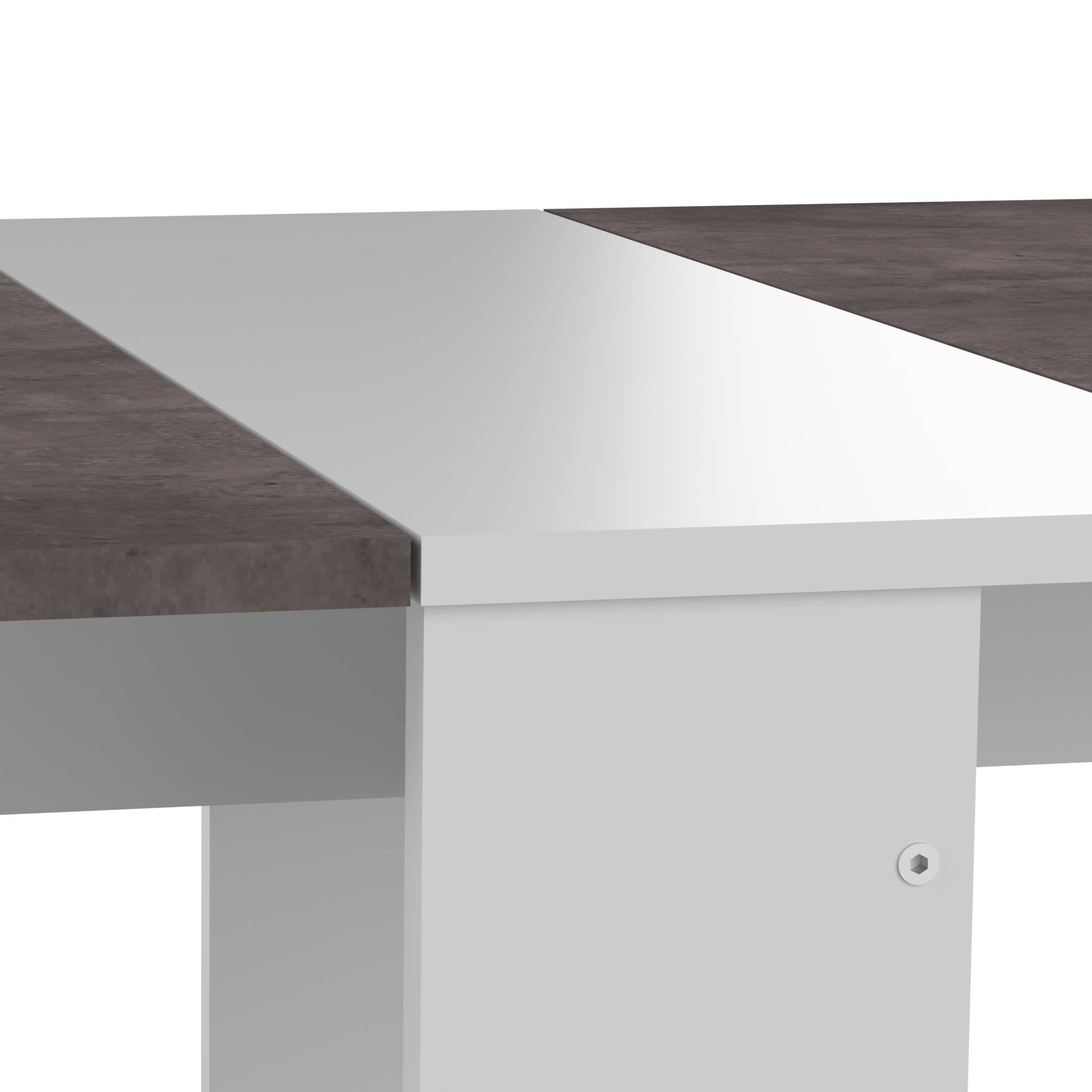 Emob Opklapbare Eettafel Papillon 103 Cm - Wit/beton