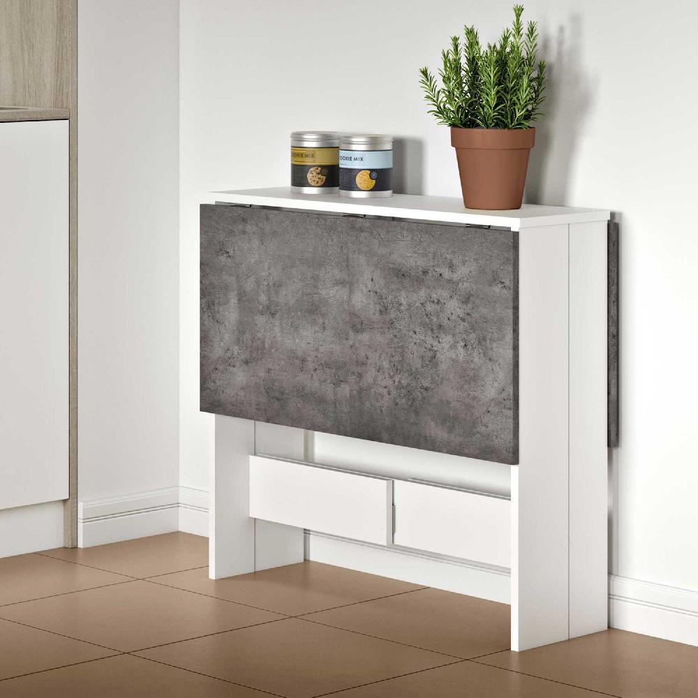 emob Opklapbare eettafel Papillon 103 cm - wit/beton